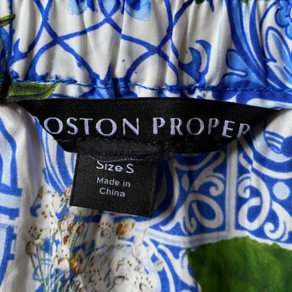 Boston Proper Floral and Blue Patterned Skirt - Picture 5 of 6